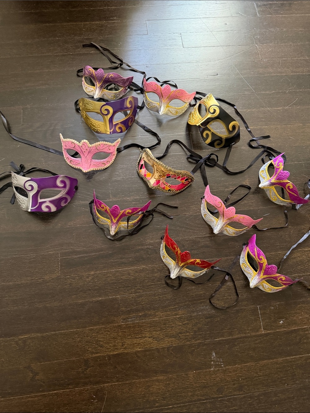 Festive Masquerade Mask Collection - Pink, Purple, Gold, Black